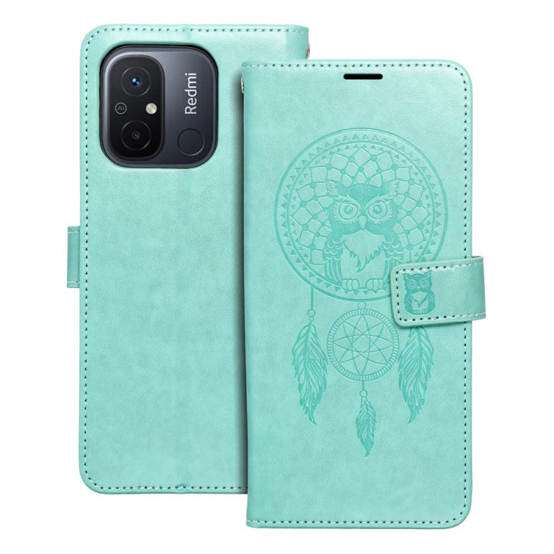 Peněženkové pouzdro MEZZO Book na XIAOMI Redmi 12C Lapač snů  Zelený