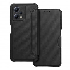 Peněženkové pouzdro Razor Book na XIAOMI Redmi Note 12 5G Uhlíkové vlákno, Karbonový vzor  Černý
