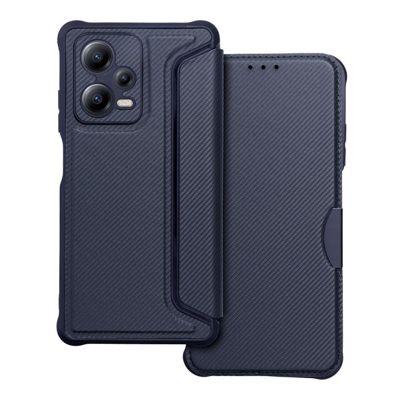 Peněženkové pouzdro Razor Book na XIAOMI Redmi Note 12 Pro Plus 5G Uhlíkové vlákno, Karbonový vzor  Modrý