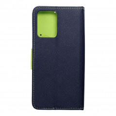 Peněženkové pouzdro Fancy Book na XIAOMI Redmi Note 12 5G Námořnická modrá / Limetkovo zelený