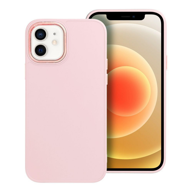 Kryt FRAME na Apple iPhone 12 Elegantní  Pudrově růžový
