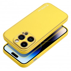Kryt LEATHER na Apple iPhone 14 Pro Žlutý