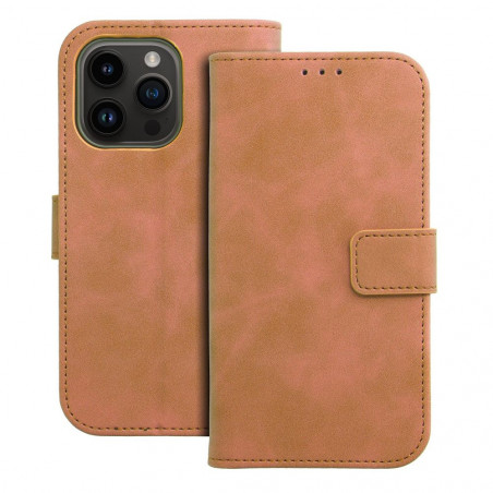Peněženkové pouzdro TENDER Book na Apple iPhone 14 Pro Hnědý