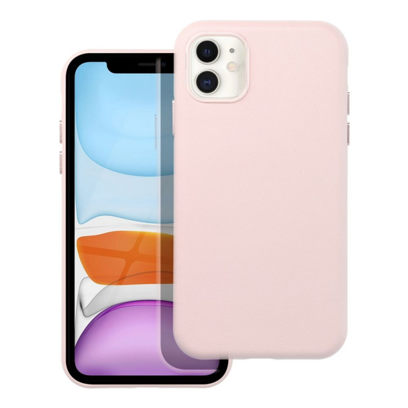Kryt Leather Mag Cover na Apple iPhone 11 Elegantní  MagSAFE  Pískově růžový
