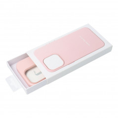 Kryt Leather Mag Cover na Apple iPhone 14 Pro Max Elegantní  MagSAFE  Pískově růžový