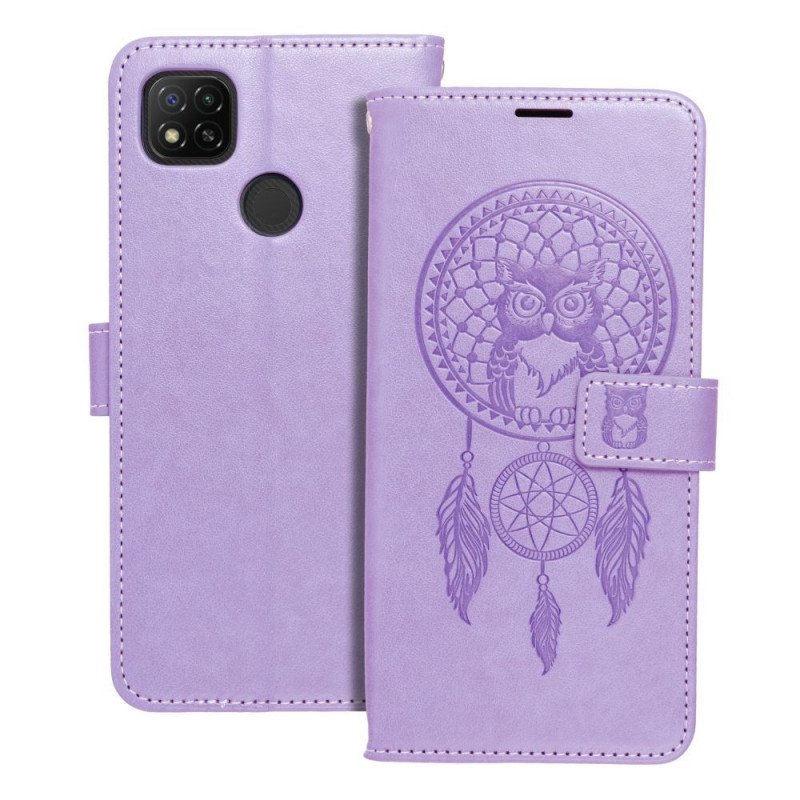 Peněženkové pouzdro MEZZO Book na XIAOMI Redmi 9C NFC Lapač snů  Fialový (Purple)