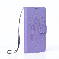Peněženkové pouzdro MEZZO Book na XIAOMI Redmi 9C NFC Lapač snů  Fialový (Purple)