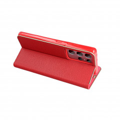 Peněženkové pouzdro LUNA Book Gold na XIAOMI Redmi 10C Elegantní  Červený