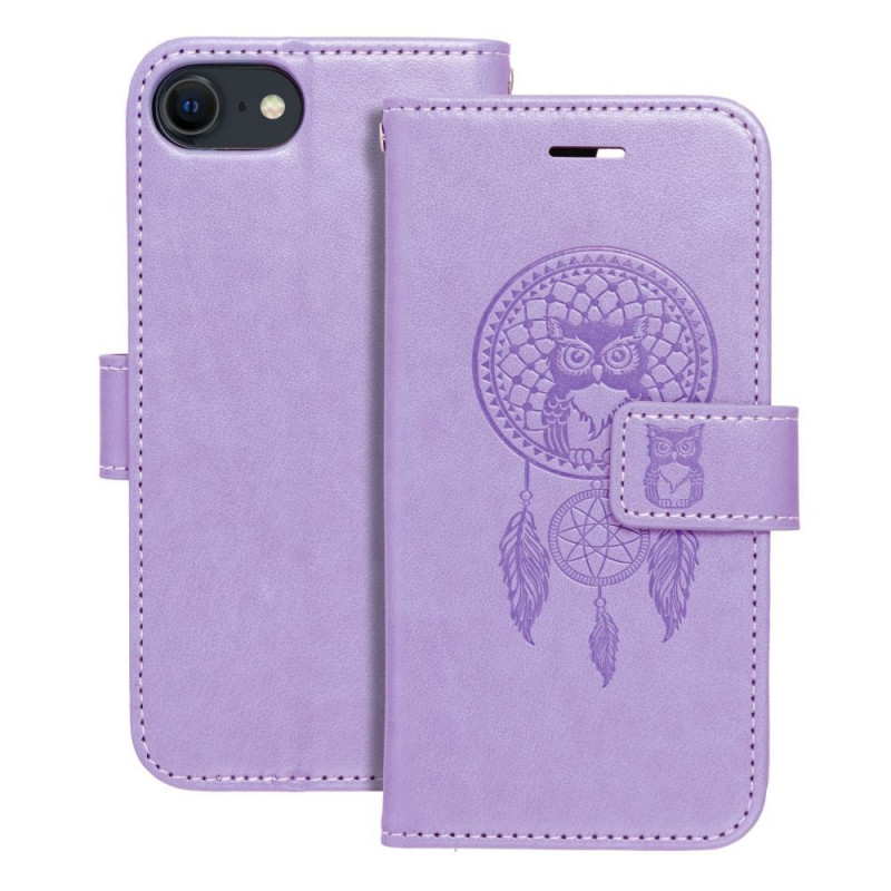 Peněženkové pouzdro MEZZO Book na Apple iPhone 7 Lapač snů  Fialový (Purple)