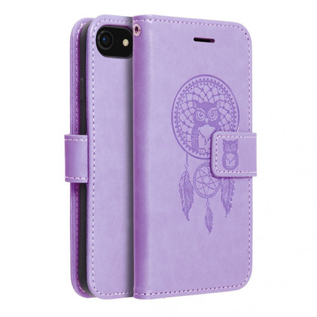 Peněženkové pouzdro MEZZO Book na Apple iPhone SE 2020 Lapač snů  Fialový (Purple)