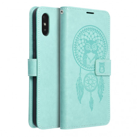 Peněženkové pouzdro MEZZO Book na XIAOMI Redmi 9C Lapač snů  Zelený