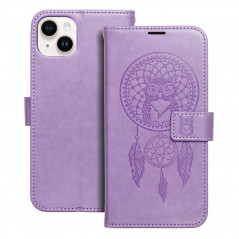 Peněženkové pouzdro MEZZO Book na Apple iPhone 14 Plus Lapač snů  Fialový (Purple)