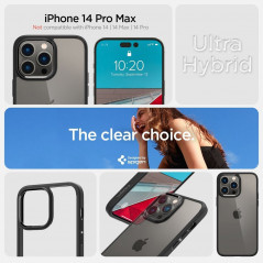 Kryt Spigen Ultra Hybrid na Apple iPhone 14 Pro Max Křišťálově čistý  Matná černá