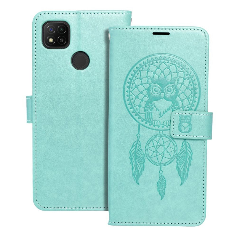 Peněženkové pouzdro MEZZO Book na XIAOMI Redmi 9C NFC Lapač snů  Zelený