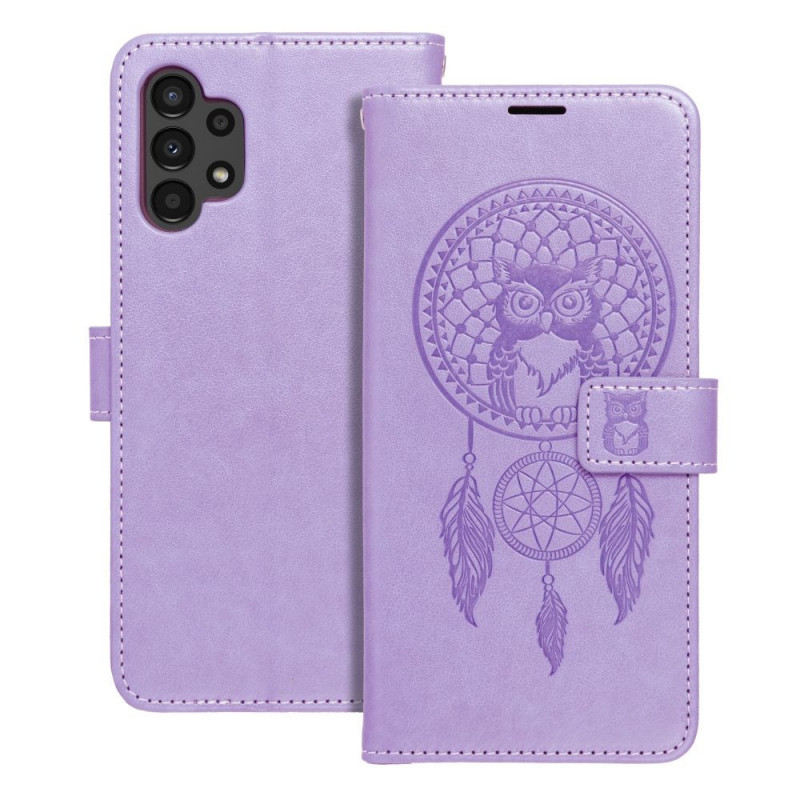 Peněženkové pouzdro MEZZO Book na Samsung Galaxy A13 LTE Lapač snů  Fialový (Purple)