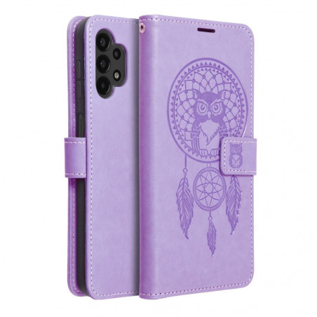 Peněženkové pouzdro MEZZO Book na Samsung Galaxy A13 LTE Lapač snů  Fialový (Purple)