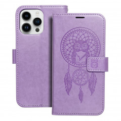 Peněženkové pouzdro MEZZO Book na Apple iPhone 14 Pro Max Lapač snů  Fialový (Purple)