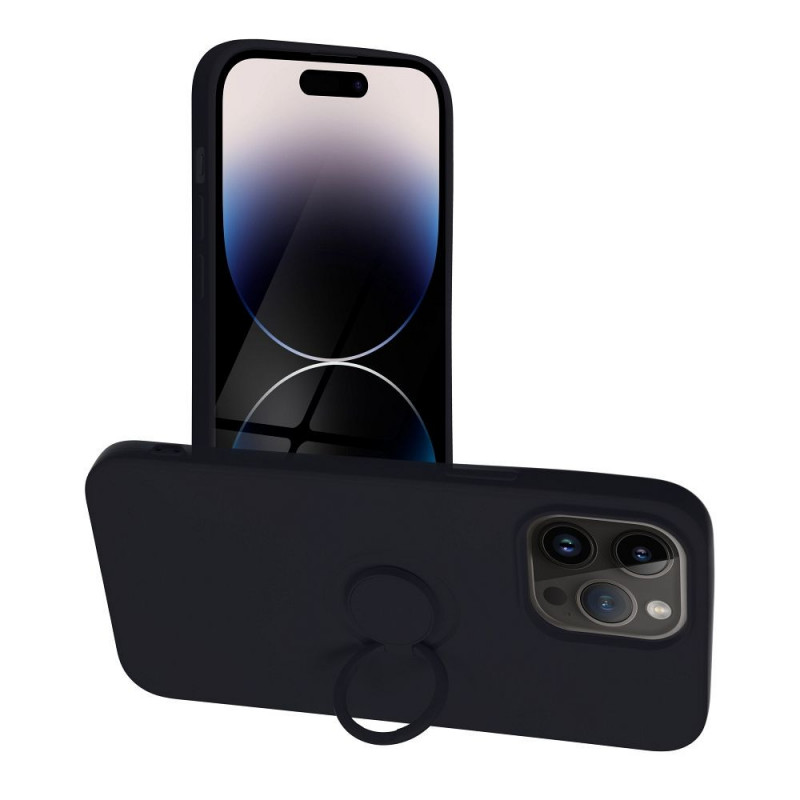 Kryt Silicone ring na Apple iPhone 14 Pro Max Černý