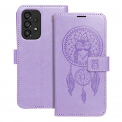 Peněženkové pouzdro MEZZO Book na Samsung Galaxy A52 5G Lapač snů  Fialový (Purple)