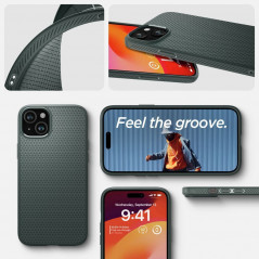 Kryt Spigen  Liquid Air na Apple iPhone 15 Temně zelená