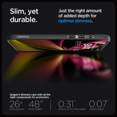 Kryt Spigen  Liquid Air na Apple iPhone 15 Pro Max Matná černá