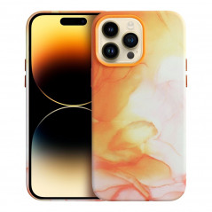 Kryt Leather Mag Cover na Apple iPhone 15 Elegantní  MagSAFE  Oranžová skvrna