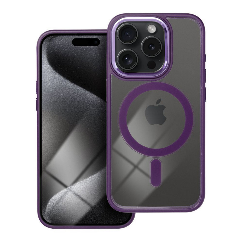 Kryt Color Edge Mag na Apple iPhone 15 Pro MagSAFE  Hluboká fialová