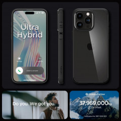 Kryt Spigen Ultra Hybrid na Apple iPhone 15 Pro Max Křišťálově čistý  Matná černá