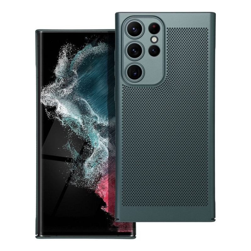 Kryt Breezy na Samsung Galaxy S22 Ultra Zelený