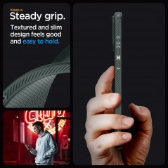 Kryt Spigen  Liquid Air na Apple iPhone 15 Pro Max Temně zelená