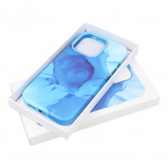 Kryt Leather Mag Cover na Apple iPhone 15 Pro Elegantní  MagSAFE  Modrá skvrna