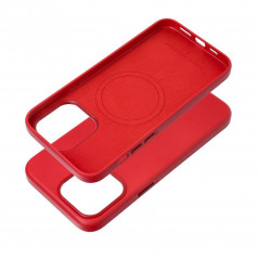 Kryt Leather Mag Cover na Apple iPhone 15 Pro Max Elegantní  MagSAFE  Červený