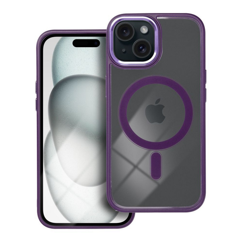Kryt Color Edge Mag na Apple iPhone 15 MagSAFE  Hluboká fialová