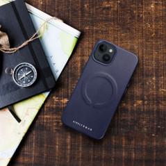 Kryt Roar Leather Mag na Apple iPhone 15 Pro Max Elegantní  MagSAFE  Tmavší modrý