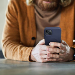 Kryt Roar Leather Mag na Apple iPhone 15 Pro Max Elegantní  MagSAFE  Tmavší modrý