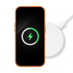 Kryt Leather Mag Cover na Apple iPhone 15 Pro Elegantní  MagSAFE  Oranžový