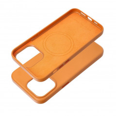 Kryt Leather Mag Cover na Apple iPhone 15 Pro Max Elegantní  MagSAFE  Oranžový
