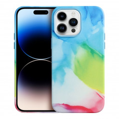 Kryt Leather Mag Cover na Apple iPhone 15 Pro Elegantní  MagSAFE  Barevná skvrna