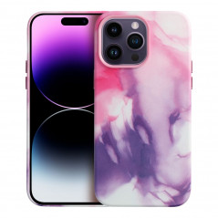 Kryt Leather Mag Cover na Apple iPhone 15 Pro Max Elegantní  MagSAFE  Fialová skvrna