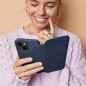 Peněženkové pouzdro Dual Pocket book na Apple iPhone 15 Pro Max Tmavší modrý
