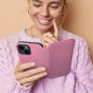 Peněženkové pouzdro Dual Pocket book na Apple iPhone 15 Pro Max Světle růžový