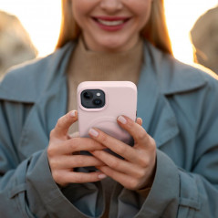 Kryt Roar Leather Mag na Apple iPhone 12 Pro Elegantní  MagSAFE  Zářivý růžový