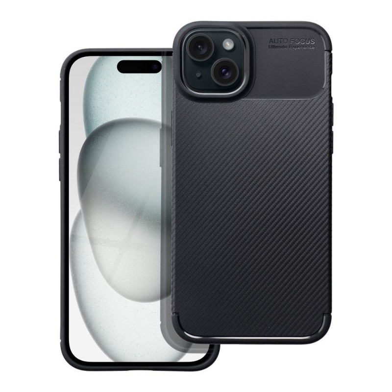 Kryt CARBON PREMIUM na Apple iPhone 15 Elegantní  Černý