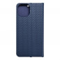 Peněženkové pouzdro LUNA Book Carbon na Apple iPhone 15 Uhlíkové vlákno, Elegantní  Modrý