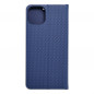 Peněženkové pouzdro LUNA Book Carbon na Apple iPhone 15 Plus Uhlíkové vlákno, Elegantní  Modrý