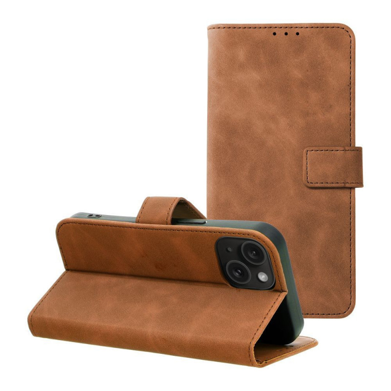 Peněženkové pouzdro TENDER Book na Apple iPhone 15 Hnědý