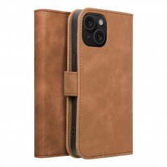Peněženkové pouzdro TENDER Book na Apple iPhone 15 Hnědý