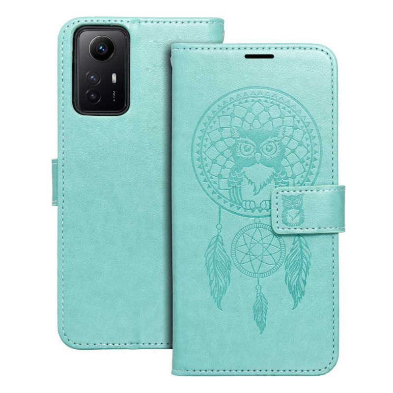 Peněženkové pouzdro MEZZO Book na XIAOMI Redmi Note 12s Lapač snů  Zelený