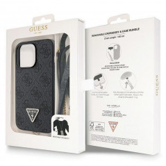 Kryt Guess Metal Logo Starss Crossbody na Apple iPhone 13 Pro Elegantní  Černý