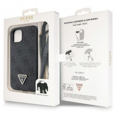 Kryt Guess Metal Logo Starss Crossbody na Apple iPhone 14 Elegantní  Černý